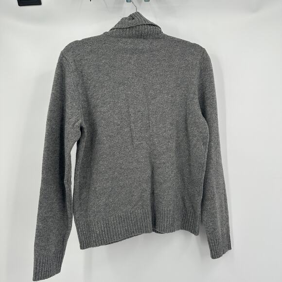 DKNY Womens Turtleneck Sweater Size M Lambswool Argyle Old Money Quiet Luxury - Picture 2 of 6